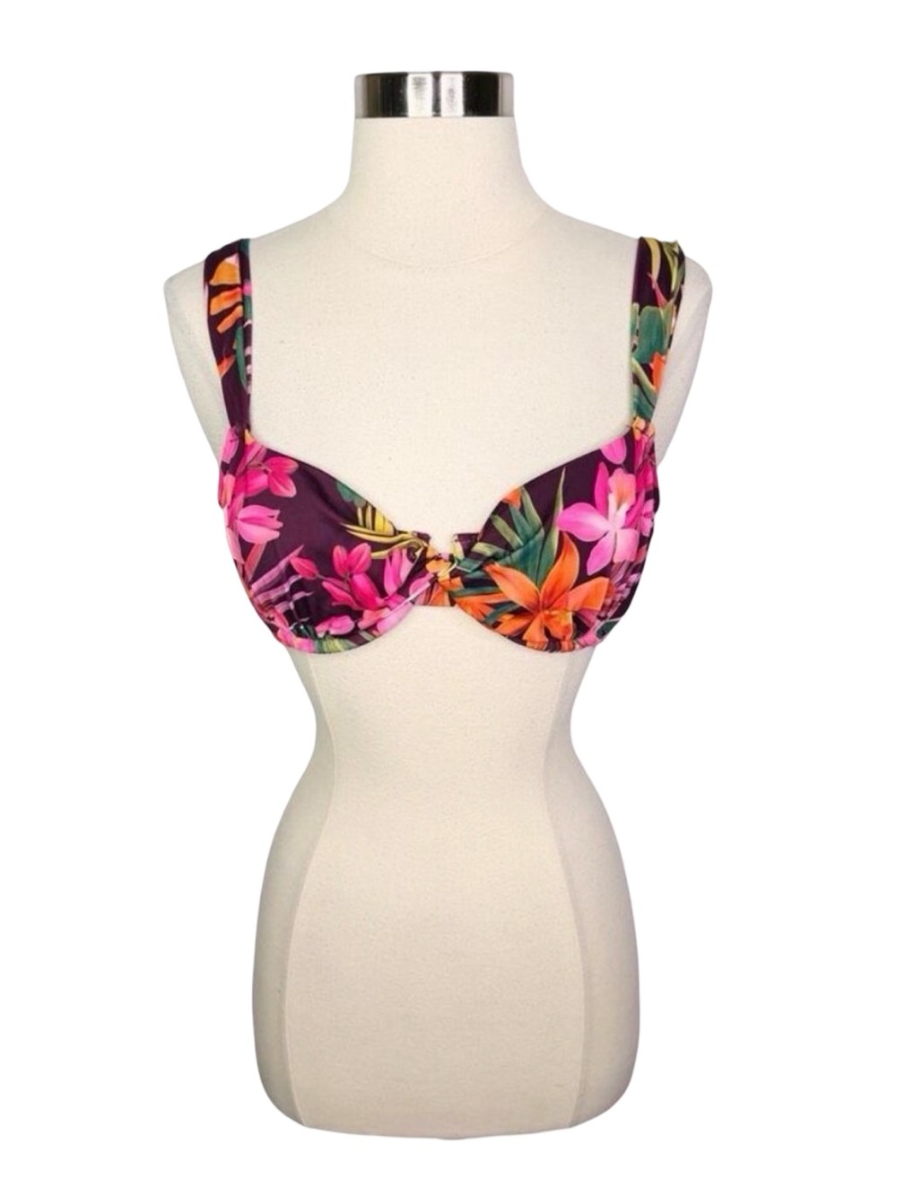 Shade & Shore Floral Print Bikini Top - Size 34B